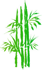 濃い水彩・墨で描いた竹