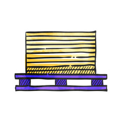 Watercolor style icon Printing stack