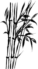 墨で描いた竹