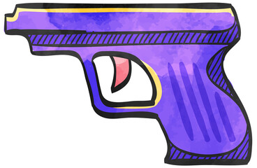 Watercolor style icon Arm gun