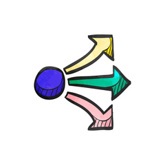 Watercolor style icon Propagate arrows