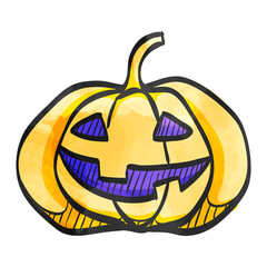 Watercolor style icon Pumpkin