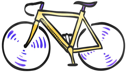 Watercolor style icon Road bicycle