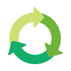 円形のエコカラー3サイクルアイコン