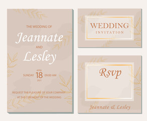 Floral theme Wedding invitation card