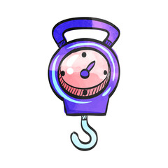 Watercolor style icon Fishing scale © puruan