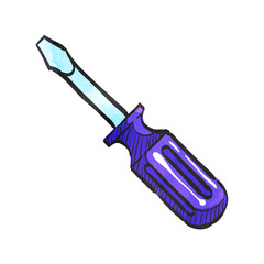 Watercolor style icon Screwdriver