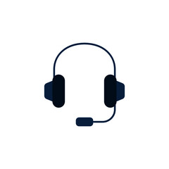 headphones icon in color icon, isolated on white background 