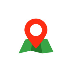 Map destination  icon in color icon, isolated on white background 