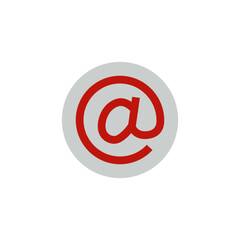 Fototapeta premium at sign icon. Email adress sign icon in color icon, isolated on white background 