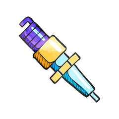 Watercolor style icon Spark plug