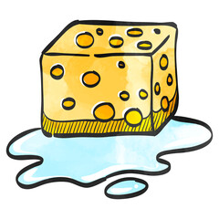 Watercolor style icon Sponge cleaning