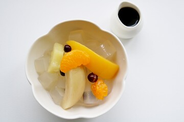 和菓子　みつまめ　黒蜜　デザート