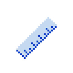 Fototapeta premium Metal ruler tool pixel art icon. Stationery, isolated vector flat illustration. Back to school. Design for stickers, logo and mobile app. Game assets 8-bit sprite.