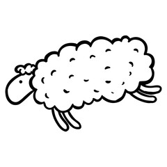 hand drawn jumping sheep.