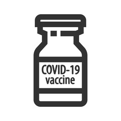 Vaccine vial icon in thick outline.