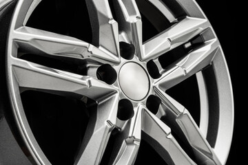 beautiful new alloy wheel close-up, auto tuning