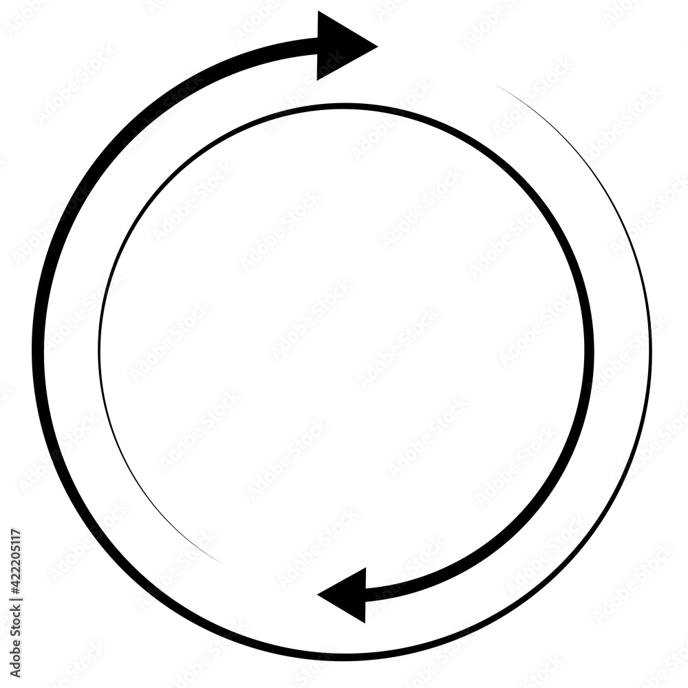 Aufkleber Rotating arrows. Concentric, radial, and circular arrow element. Cycle-cyclical cursor, pointer icon