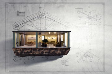 Real estate concept . Mixed media