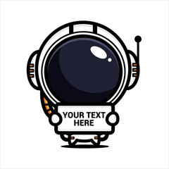 cute astronaut cartoon vector design holding writing paper your text here