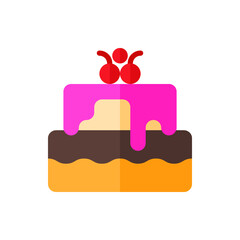 Cake Flat Icon Logo Illustration Vector Isolated. Fast Food and Restaurant Icon-Set. Suitable for Web Design, Logo, App, and Upscale Your Business.