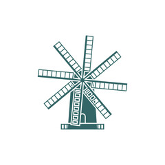 Windmill logo design vector illustration, Creative windmill logo design concept template, symbols icons