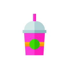 Milkshake Flat Icon Logo Illustration Vector Isolated. Fast Food and Restaurant Icon-Set. Suitable for Web Design, Logo, App, and Upscale Your Business.