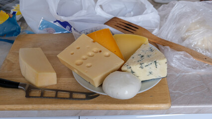 different types of cheese on a plate