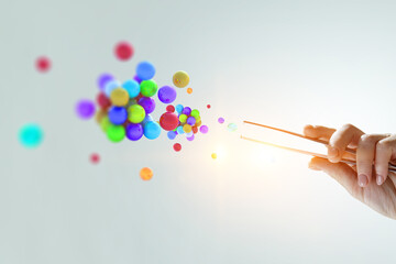 Science concept with sphere model