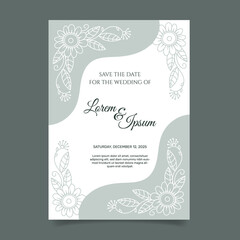 Wedding invitation template style. - Vector.