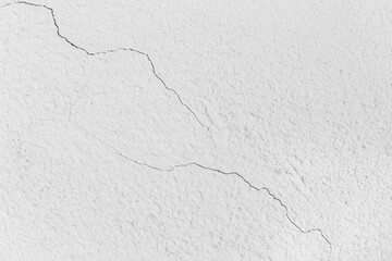 White concrete building wall with small cracks damaged texture background