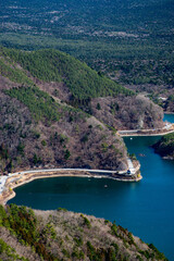 view of the lake from the mountain