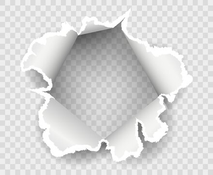 Transparent paper rip hole