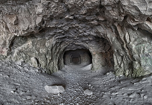 The entrance to the old abandoned limestone adits.
