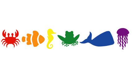 sea ​​animals LGBT colors