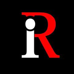 Ir, Abstract initial monogram letter 