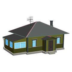 House, cottage, villa. Vector image on a white background.