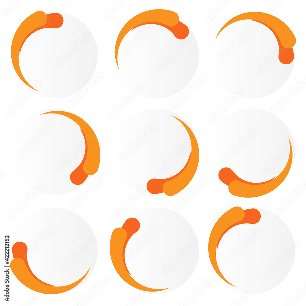 Aufkleber Segmented circle, circular preloader, buffer and progress bar. Completion, progression, stage and phase indicator