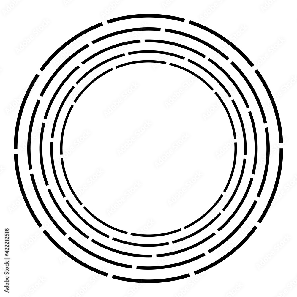 Aufkleber Dashed lines spiral, swirls, and twirls. Concentric, and circular volute, helix vector element