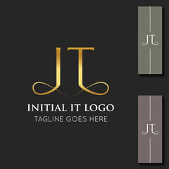 illustration vector graphic initial IT letter logo best for branding and TI icon