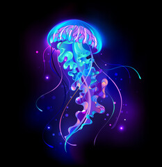 Large glowing jellyfish © Nelli Valova
