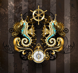 Symmetrical composition with seahorse