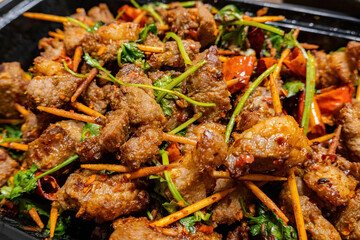 Close up shot of Cumin Lamb