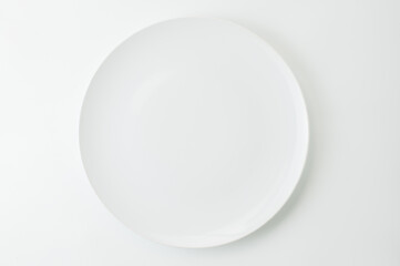 white plate flat on white background