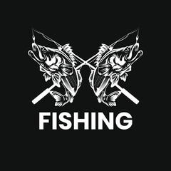 Fishing vector logo design