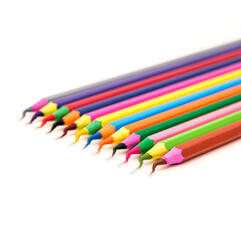 Fototapeta premium colored pencils on white background