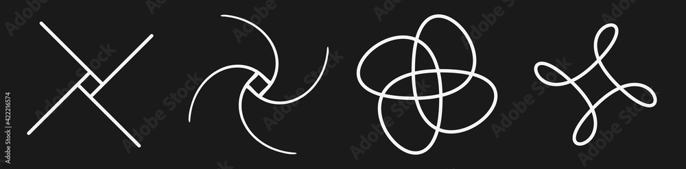 Poster Abstract motif, mandala shape design element