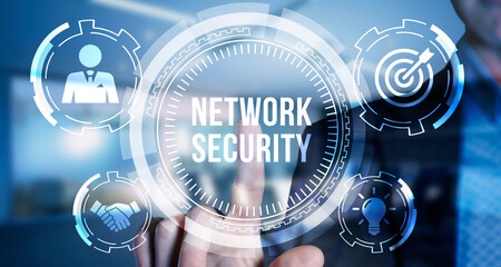 Internet, business, Technology and network concept. Cyber security data protection business...