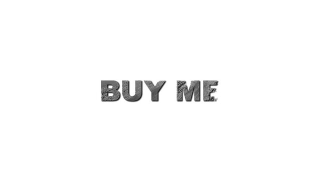 Text asking Buy me on a white background in animation