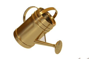 gold watering can on a white background © Ola